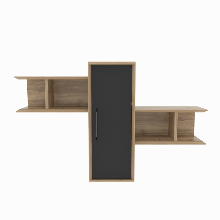 Hanah Home Estantería de Pared Nogal y Negro Hanah Home Estantería de Pared Nogal y Negro